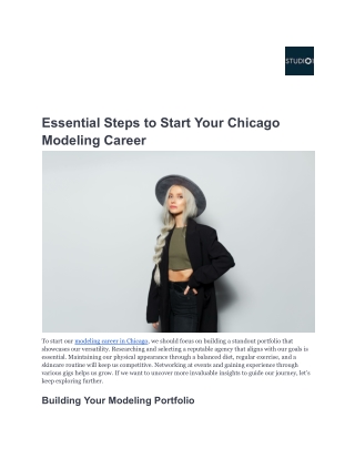 Essential Steps to Start Your Chicago Modeling Career