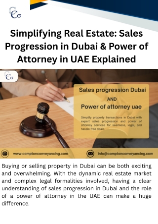 simplifying Real Estate Sales Progression in Dubai & Power of Attorney in UAE Explained