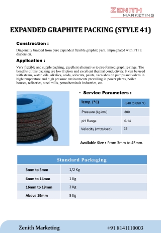 expanded graphite packing style 41
