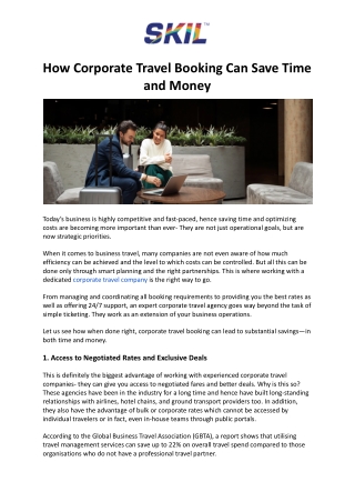 how corporate travel booking can save time