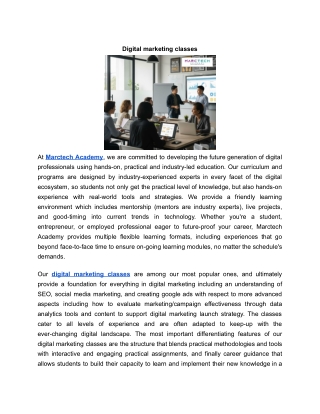 Digital marketing classes | MARCTECH ACADEMY