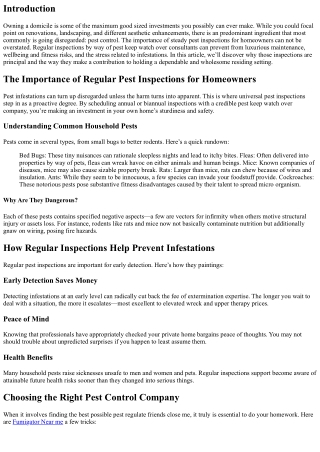 The Importance of Regular Pest Inspections for Homeowners