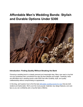 Why Tungsten Rings Are Popular for Affordable Wedding Bands