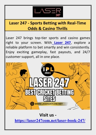 Laser 247 - Sports Betting with Real-Time Odds & Casino Thrills
