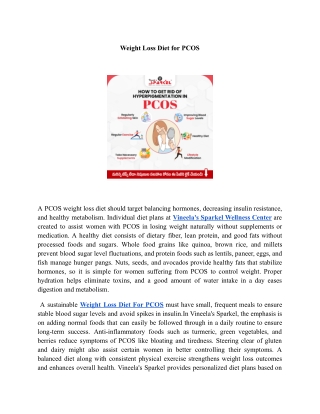 Weight Loss Diet for PCOS | Vineela’s Sparkel Wellness Center