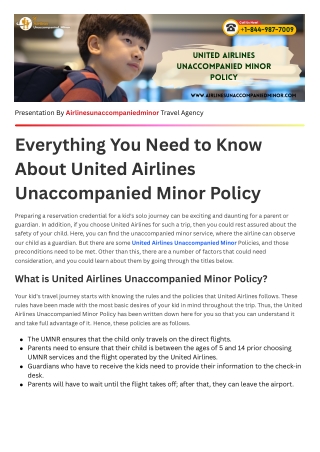 Everything You Need to Know About United Airlines Unaccompanied Minor Policy