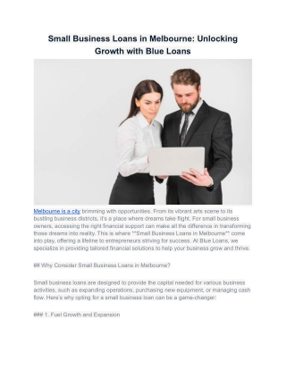 small business loans in melbourne unlocking