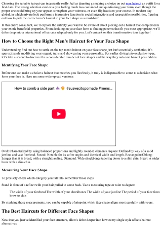 How to Choose the Right Men's Haircut for Your Face Shape