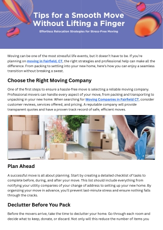 Tips for a Smooth Move Without Lifting a Finger