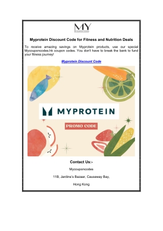 Myprotein Discount Code for Fitness and Nutrition Deals