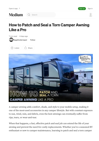 Patch and seal awnings with expert Camper Repair Michigan tips