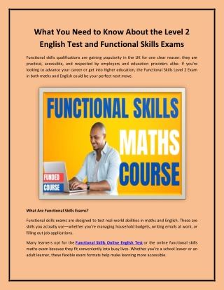 What You Need to Know About the Level 2 English Test and Functional Skills Exams