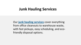 junk hauling services