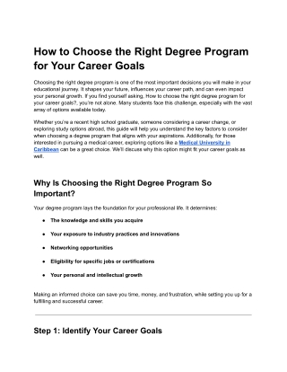 How to Choose the Right Degree Program for Your Career Goals