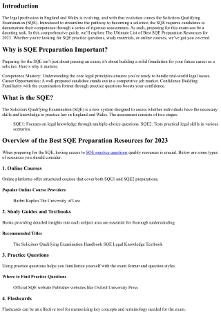 The Ultimate List of Best SQE Preparation Resources for 2023