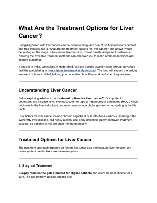What Are the Treatment Options for Liver Cancer_