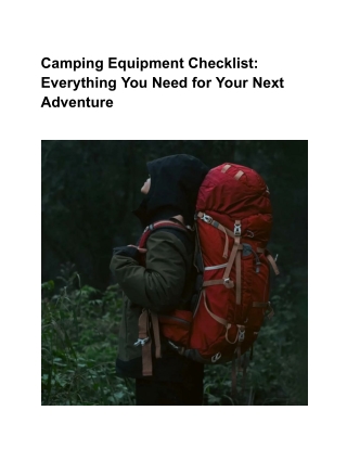 Your Handy Camping Equipment Checklist from Himmaleh