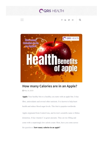 Apple Calories Nutrition Value with Complete Health Insights