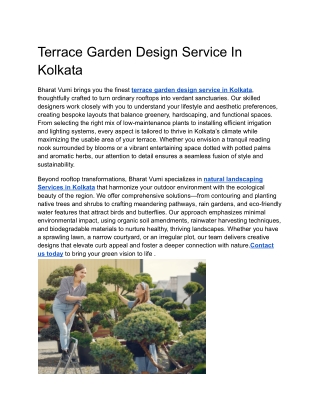 Terrace Garden Design Service In Kolkata