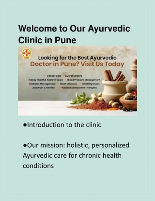 welcome to our ayurvedic clinic in pune