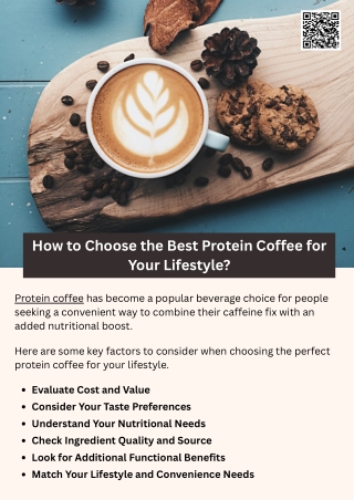 How to Choose the Best Protein Coffee for Your Lifestyle?