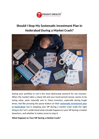 Should I Stop My Systematic Investment Plan in Hyderabad During a Market Crash?