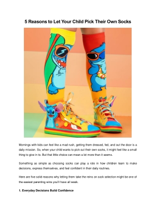 5 Reasons to Let Your Child Pick Their Own Socks