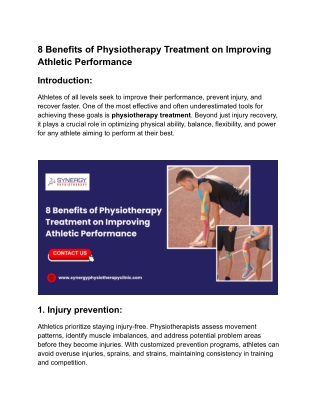 8 Benefits of Physiotherapy Treatment on Improving Athletic Performance