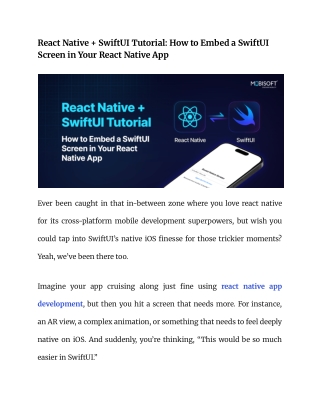 react native swiftui tutorial how to embed