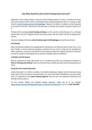 how often should you have central heating system