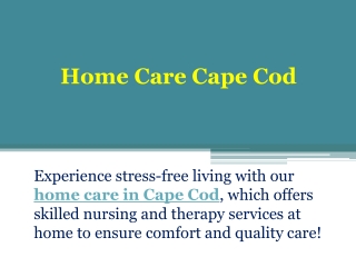 Home Care Cape Cod