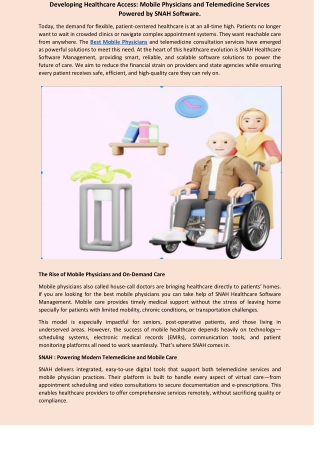 The Rise of Mobile Physicians and On-Demand Care