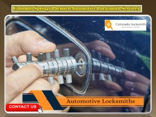 Colorado Springs Premier Automotive Locksmith Services