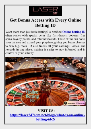 Get Bonus Access with Every Online Betting ID