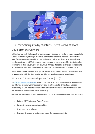 odc for startups why startups thrive with