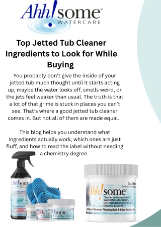Powerful Jetted Bathtub Cleaner for Sparkling, Hygienic Jets