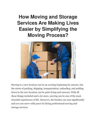 Moving and Storage Services JP Noble Movers