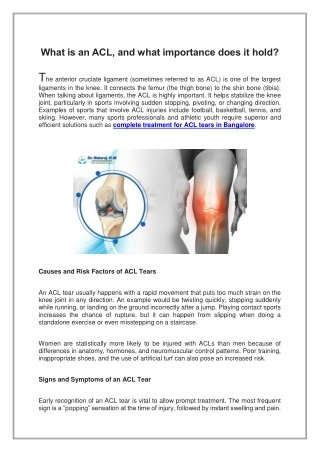 what is an acl and what importance does it hold
