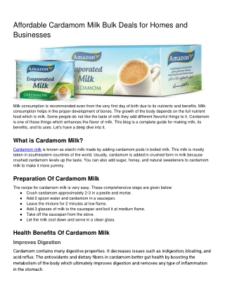 Affordable Cardamom Milk Bulk Deals for Homes