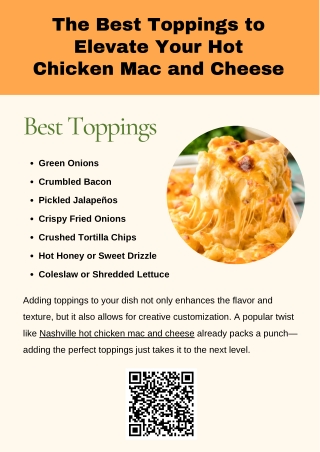 The Best Toppings to Elevate Your Hot Chicken Mac and Cheese