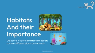 habitats and their importance objective know that