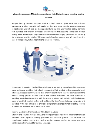 Expert Medical Coding Services by 3Gen Consulting