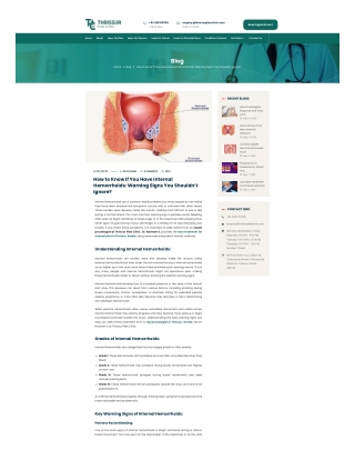 How to Know If You Have Internal Hemorrhoids
