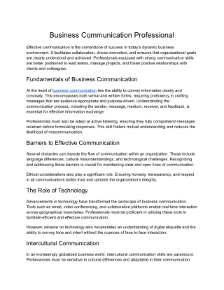 business communication professional
