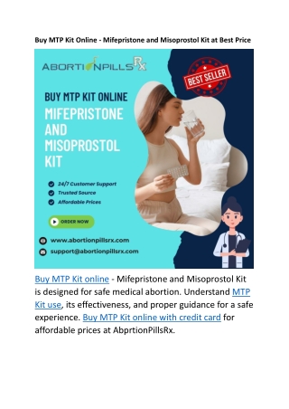 Buy MTP Kit Online - Mifepristone and Misoprostol Kit at Best Price