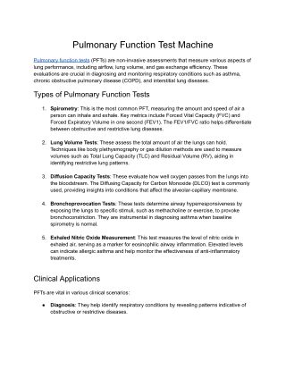 Pulmonary Function Test Machine