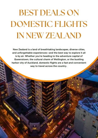 Best Deals on Domestic Flights in New Zealand