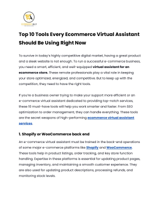 Top 10 Tools Every Ecommerce Virtual Assistant Should Be Using Right Now
