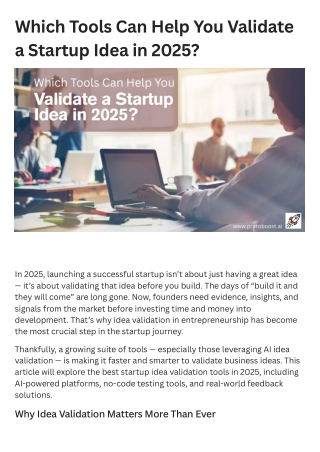 which tools can help you validate a startup idea