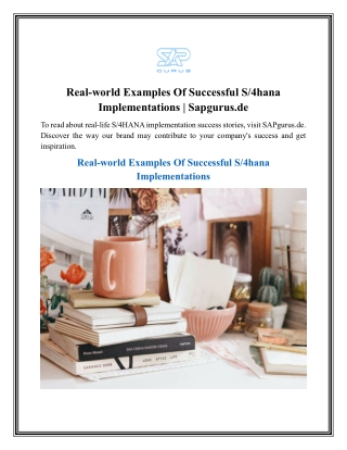 real world examples of successful s 4hana